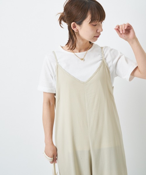 Vネックキャミサロペット