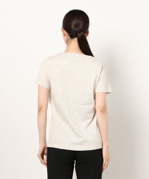 VIBGYOR Women（ヴィブジョー　ウィメン）の「AC　刺繍ﾛｺﾞT(AB)（Tシャツ/カットソー・レディース・ブラック/グレー/サックスブルー/モカ・LARGE/MEDIUM）」の6枚目の写真