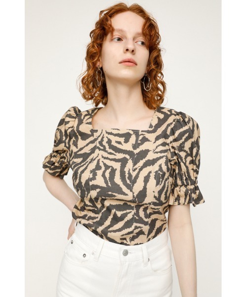 SLY（スライ）の「CROPPED PUFF SLEEVE LINEN TOPS パフスリーブ