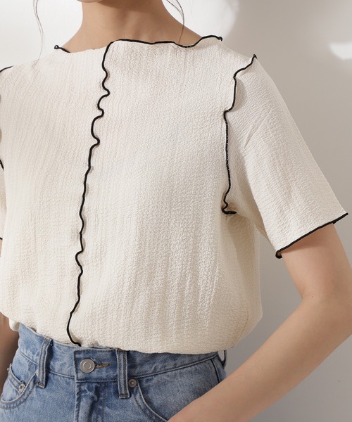 N.(N. Natural Beauty Basic)(エヌエヌナチュラルビューティーベーシック)の「◆フロントシームブラウス(シャツ/ブラウス・レディース・ブラック/ライトグリーン/アイボリー・MEDIUM)」の12枚目の写真