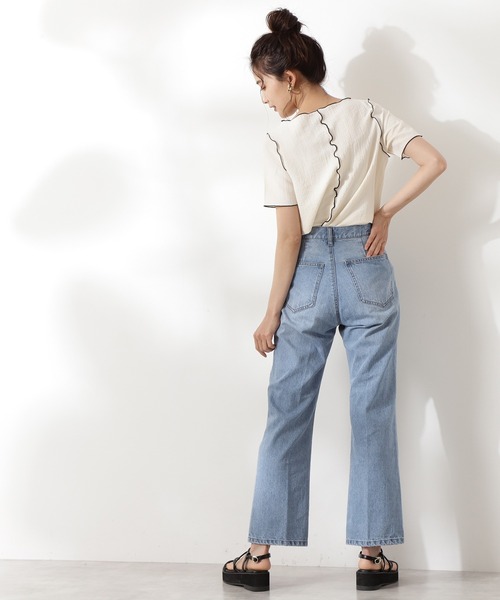 N.(N. Natural Beauty Basic)(エヌエヌナチュラルビューティーベーシック)の「◆フロントシームブラウス(シャツ/ブラウス・レディース・ブラック/ライトグリーン/アイボリー・MEDIUM)」の5枚目の写真