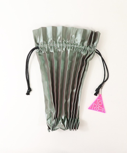 salle de bal（サルデバル）の「プリーツドローバッグ PLEATS BAG  巾着エコバッグ（ショルダーバッグ・レディース・ブラック/ベージュ/ブラウン/ピンク/ブルー/グリーン・FREE）」の16枚目の写真
