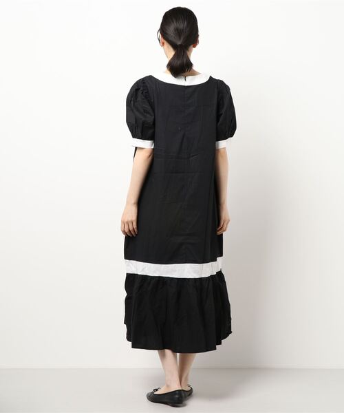 セール バイカラー パフスリーブ ロングワンピース ワンピース Dream Dream Garden ドリームガーデン のファッション