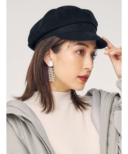 MERCURYDUO(マーキュリーデュオ)の「フェイクスエードキャスケット(キャスケット・レディース・ブラック/ベージュ/ブラウン・FREE)」の2枚目の写真