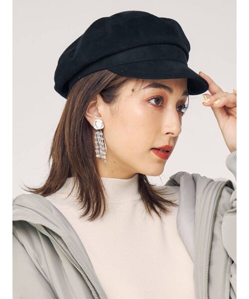 MERCURYDUO(マーキュリーデュオ)の「フェイクスエードキャスケット(キャスケット・レディース・ブラック/ベージュ/ブラウン・FREE)」の4枚目の写真