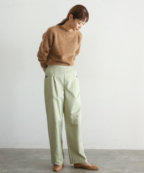 NOMBRE IMPAIR（ノンブルアンペール）の「ブラッシュウール　クルーネックニット（ニット/セーター・レディース・ライトグレー/レッド/キャメル/ブラウン/ブルー/パープル・FREE）」の22枚目の写真