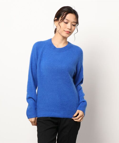 NOMBRE IMPAIR（ノンブルアンペール）の「ブラッシュウール　クルーネックニット（ニット/セーター・レディース・ライトグレー/レッド/キャメル/ブラウン/ブルー/パープル・FREE）」の7枚目の写真