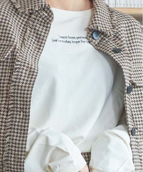 WEGO(ウィゴー)の「WEGO/パフスリーブロゴロンT(Tシャツ/カットソー・レディース・アイボリー/スミクロ・FREE)」の6枚目の写真