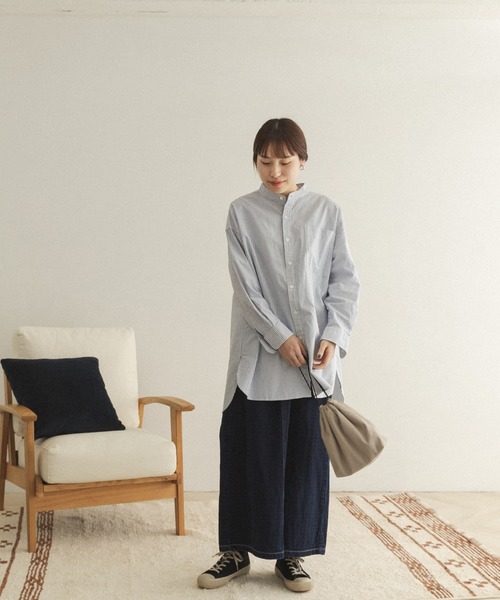 FORK&SPOON(フォークアンドスプーン)の「FORK&SPOON 接結デニムロングスカート(スカート・レディース・ブラック/ブルー・2/1)」の10枚目の写真