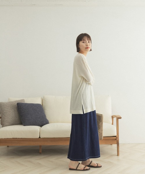 FORK&SPOON(フォークアンドスプーン)の「FORK&SPOON 接結デニムロングスカート(スカート・レディース・ブラック/ブルー・2/1)」の17枚目の写真