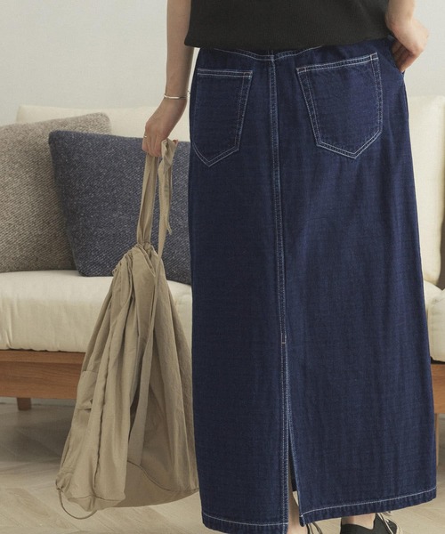 FORK&SPOON(フォークアンドスプーン)の「FORK&SPOON 接結デニムロングスカート(スカート・レディース・ブラック/ブルー・2/1)」の18枚目の写真