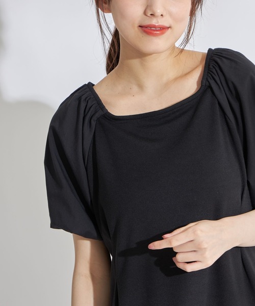 tocco closet（トッコ　クローゼット）の「布帛バルーンスリーブポンチワンピース（ワンピース・レディース・ブラック/ブルー・M）」の11枚目の写真