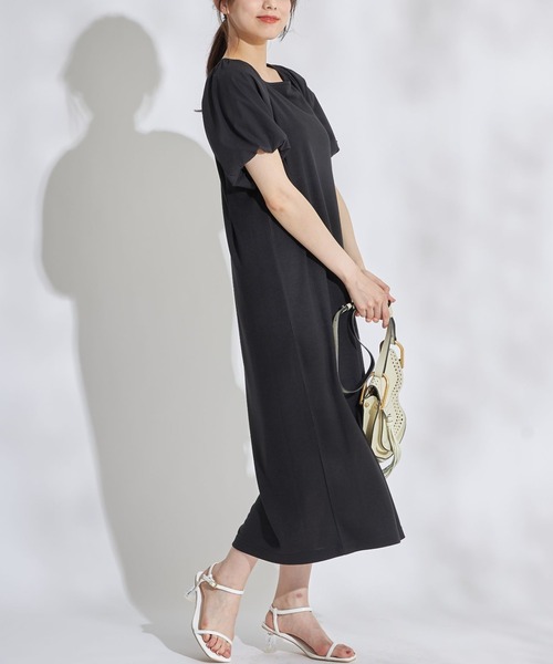 tocco closet（トッコ　クローゼット）の「布帛バルーンスリーブポンチワンピース（ワンピース・レディース・ブラック/ブルー・M）」の9枚目の写真