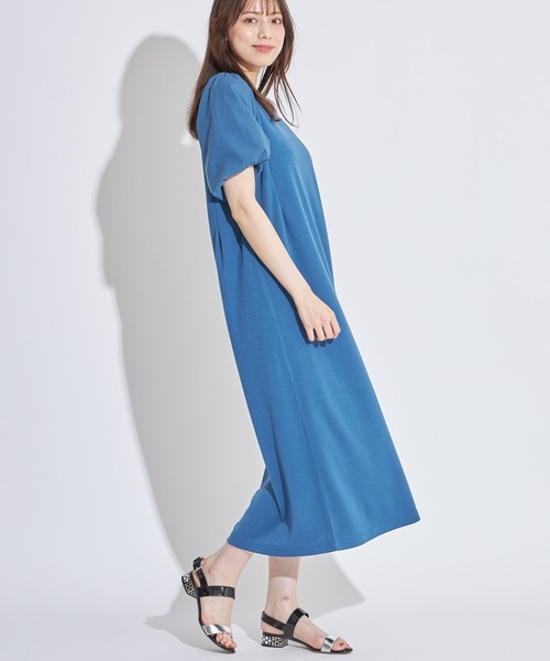 tocco closet（トッコ　クローゼット）の「布帛バルーンスリーブポンチワンピース（ワンピース・レディース・ブラック/ブルー・M）」の5枚目の写真