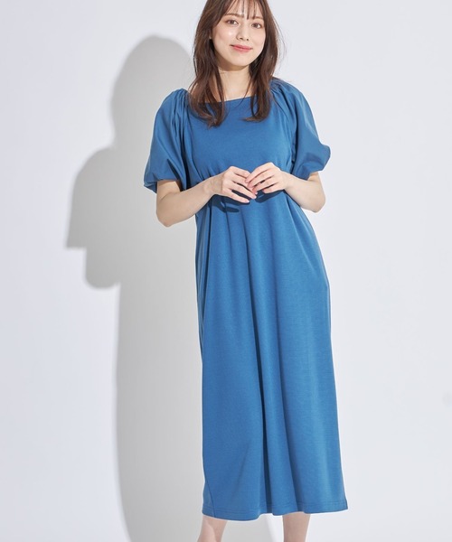 tocco closet（トッコ　クローゼット）の「布帛バルーンスリーブポンチワンピース（ワンピース・レディース・ブラック/ブルー・M）」の17枚目の写真