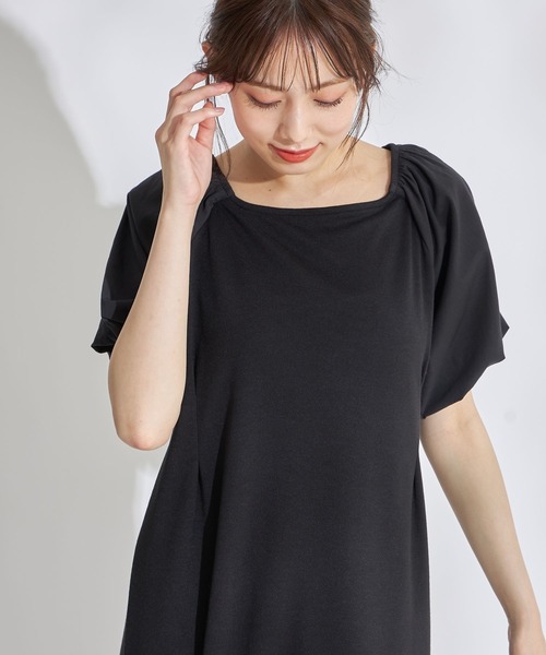 tocco closet（トッコ　クローゼット）の「布帛バルーンスリーブポンチワンピース（ワンピース・レディース・ブラック/ブルー・M）」の15枚目の写真