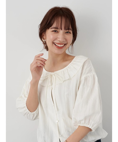 earth music&ecology（アースミュージックアンドエコロジー）の「衿フリルブラウス ＊（シャツ/ブラウス・レディース・ホワイト/ミント/ブラック・FREE）」の19枚目の写真