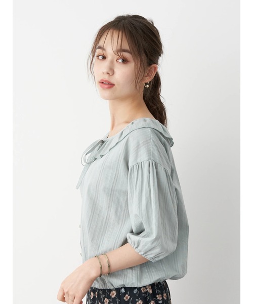 earth music&ecology（アースミュージックアンドエコロジー）の「衿フリルブラウス ＊（シャツ/ブラウス・レディース・ホワイト/ミント/ブラック・FREE）」の7枚目の写真