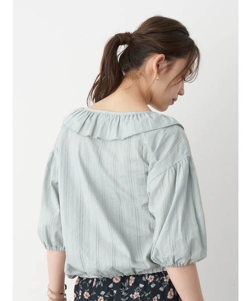 earth music&ecology（アースミュージックアンドエコロジー）の「衿フリルブラウス ＊（シャツ/ブラウス・レディース・ホワイト/ミント/ブラック・FREE）」の8枚目の写真