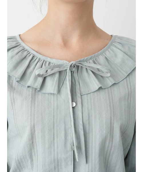 earth music&ecology（アースミュージックアンドエコロジー）の「衿フリルブラウス ＊（シャツ/ブラウス・レディース・ホワイト/ミント/ブラック・FREE）」の9枚目の写真