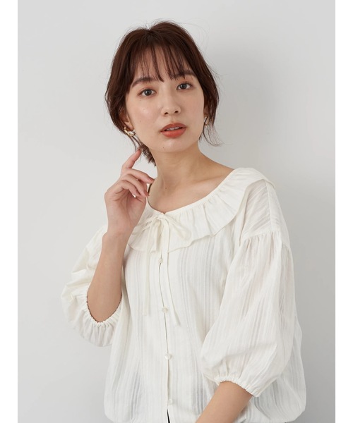earth music&ecology（アースミュージックアンドエコロジー）の「衿フリルブラウス ＊（シャツ/ブラウス・レディース・ホワイト/ミント/ブラック・FREE）」の20枚目の写真