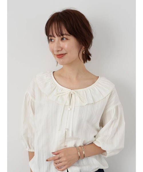 earth music&ecology（アースミュージックアンドエコロジー）の「衿フリルブラウス ＊（シャツ/ブラウス・レディース・ホワイト/ミント/ブラック・FREE）」の21枚目の写真