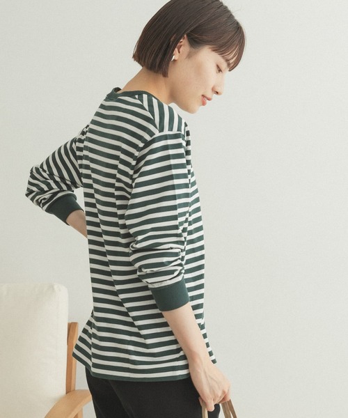 FORK&SPOON（フォークアンドスプーン）の「FORK&SPOON　ボーダーロングスリーブTシャツ（Tシャツ/カットソー・レディース・グリーン系その他/ブラック系その他/グレー系その他・1/2）」の10枚目の写真
