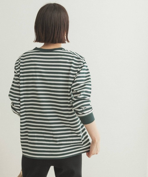 FORK&SPOON（フォークアンドスプーン）の「FORK&SPOON　ボーダーロングスリーブTシャツ（Tシャツ/カットソー・レディース・グリーン系その他/ブラック系その他/グレー系その他・1/2）」の11枚目の写真