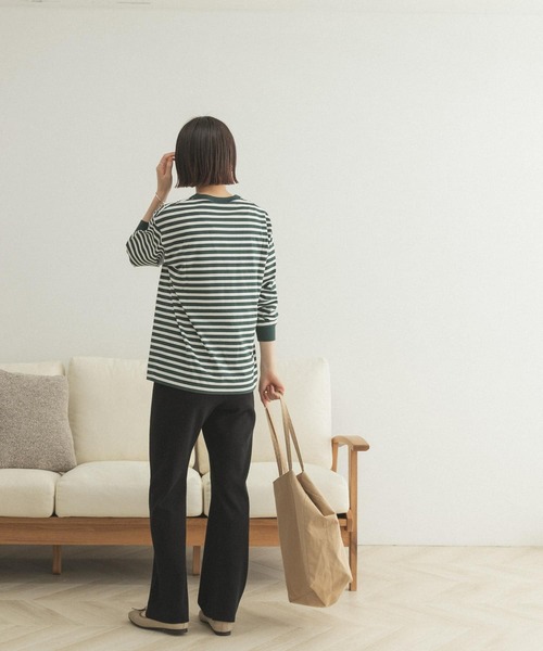 FORK&SPOON（フォークアンドスプーン）の「FORK&SPOON　ボーダーロングスリーブTシャツ（Tシャツ/カットソー・レディース・グリーン系その他/ブラック系その他/グレー系その他・1/2）」の12枚目の写真