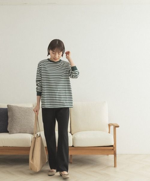 FORK&SPOON（フォークアンドスプーン）の「FORK&SPOON　ボーダーロングスリーブTシャツ（Tシャツ/カットソー・レディース・グリーン系その他/ブラック系その他/グレー系その他・1/2）」の13枚目の写真