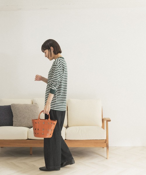 FORK&SPOON（フォークアンドスプーン）の「FORK&SPOON　ボーダーロングスリーブTシャツ（Tシャツ/カットソー・レディース・グリーン系その他/ブラック系その他/グレー系その他・1/2）」の20枚目の写真