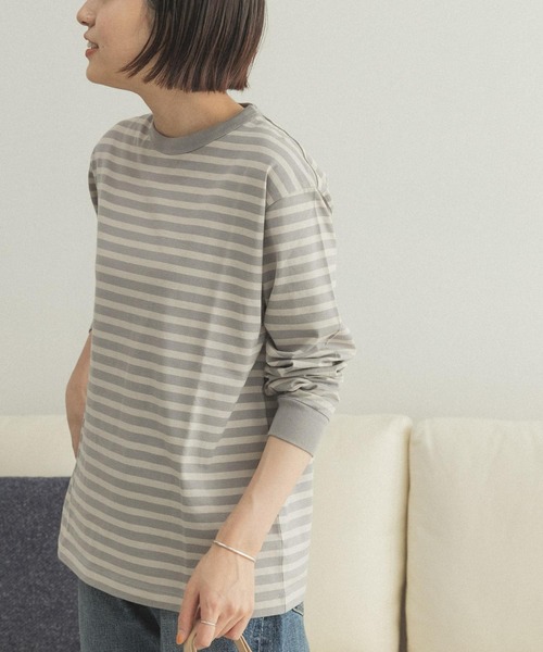 FORK&SPOON（フォークアンドスプーン）の「FORK&SPOON　ボーダーロングスリーブTシャツ（Tシャツ/カットソー・レディース・グリーン系その他/ブラック系その他/グレー系その他・1/2）」の22枚目の写真