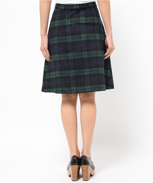 CIAOPANIC（チャオパニック）の「【Ciaopanic】チェックウールラップSK（スカート・レディース・グリーン/グレー/レッド・FREE）」の12枚目の写真