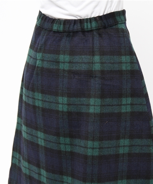 CIAOPANIC（チャオパニック）の「【Ciaopanic】チェックウールラップSK（スカート・レディース・グリーン/グレー/レッド・FREE）」の4枚目の写真