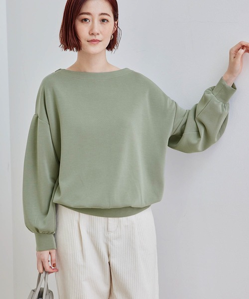 ROPE' PICNIC（ロペピクニック）の「【セットアップ対応】マシュマロタッチダンボールタックスリーブプルオーバー（ニット/セーター・レディース・キナリ/カーキ/ブルー・38）」の2枚目の写真