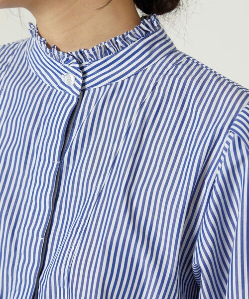 FREAK'S STORE(フリークスストア)の「フリルスタンドカラーボリュームスリーブシャツ(シャツ/ブラウス・レディース・ブラック/その他/ホワイト・フリ-)」の6枚目の写真