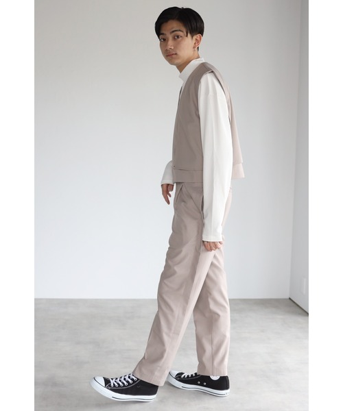 CREARE -LINO-(クレアーレリノ)の「サイドベルト スラックパンツ<セットアップ可>(スラックス・メンズ・ブラック/グレイッシュベージュ/カーキ・MEDIUM/LARGE)」の12枚目の写真