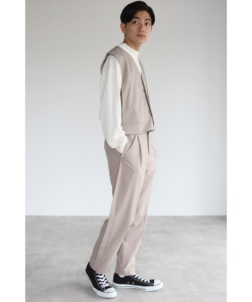 CREARE -LINO-(クレアーレリノ)の「サイドベルト スラックパンツ<セットアップ可>(スラックス・メンズ・ブラック/グレイッシュベージュ/カーキ・MEDIUM/LARGE)」の13枚目の写真