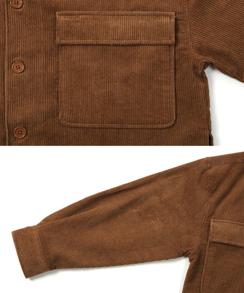 Air Tokyo(エアートウキョー)の「オーバーサイズ コーデュロイ ビッグ ポケット ジャケット(ブルゾン・メンズ・ブラウン/アイボリー・MEDIUM/LARGE)」の15枚目の写真