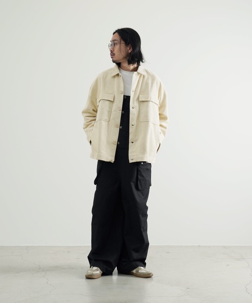 Air Tokyo(エアートウキョー)の「オーバーサイズ コーデュロイ ビッグ ポケット ジャケット(ブルゾン・メンズ・ブラウン/アイボリー・MEDIUM/LARGE)」の19枚目の写真