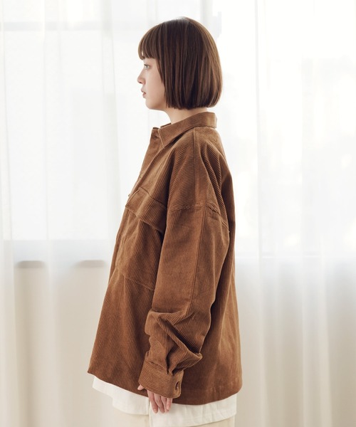 Air Tokyo(エアートウキョー)の「オーバーサイズ コーデュロイ ビッグ ポケット ジャケット(ブルゾン・メンズ・ブラウン/アイボリー・MEDIUM/LARGE)」の9枚目の写真