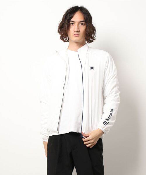 FILA(フィラ)の「FILA GOLF/フィラゴルフ ワンポイントロゴ 袖プリント 撥水加工 ストレッチ ブルゾン(ブルゾン・メンズ・ワインレッド/ホワイト/ネイビー・3L/M/L/LL)」の2枚目の写真