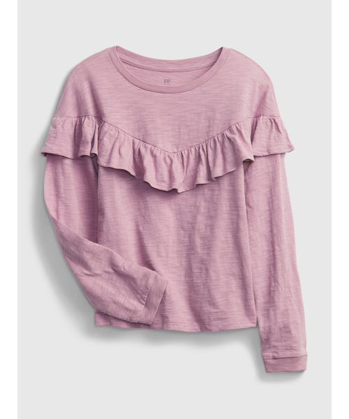 GAP（ギャップ）の「ラッフルトップス (キッズ)（Tシャツ/カットソー・キッズ・ブラック/ピンク/ブラウン/アイボリー・L/XXL/S/M/XL/XS）」の4枚目の写真