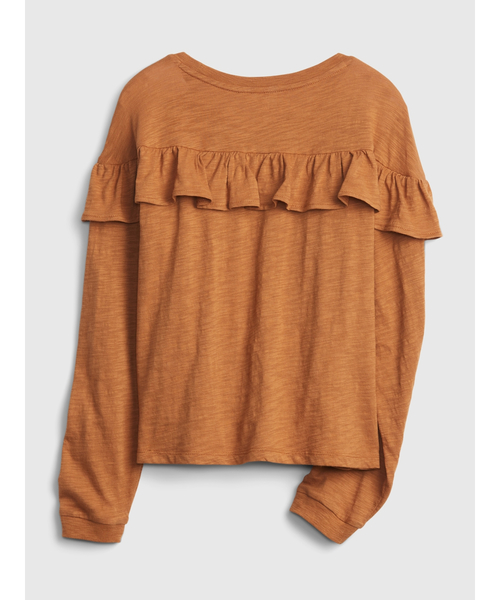 GAP（ギャップ）の「ラッフルトップス (キッズ)（Tシャツ/カットソー・キッズ・ブラック/ピンク/ブラウン/アイボリー・L/XXL/S/M/XL/XS）」の8枚目の写真