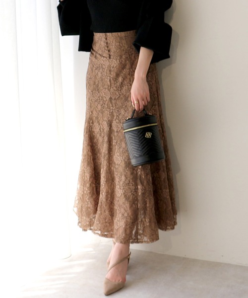 ROYAL PARTY（ロイヤルパーティー）の「ダブルレーススカート（スカート・レディース・ブルー/ブラウン/グレー・FREE）」の3枚目の写真