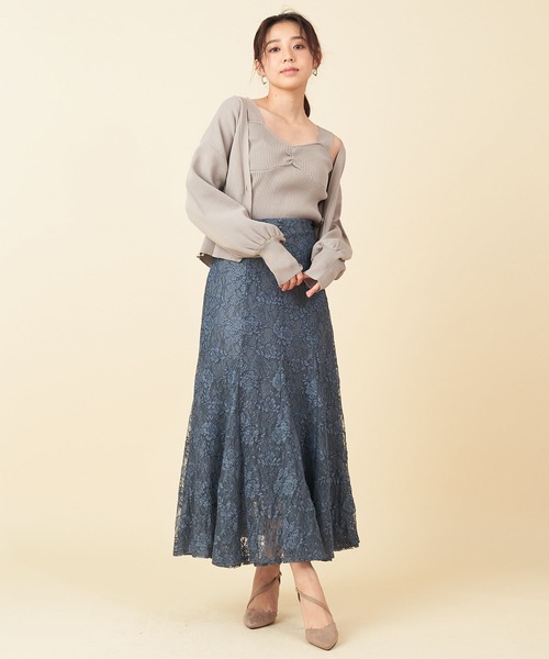 ROYAL PARTY（ロイヤルパーティー）の「ダブルレーススカート（スカート・レディース・ブルー/ブラウン/グレー・FREE）」の14枚目の写真