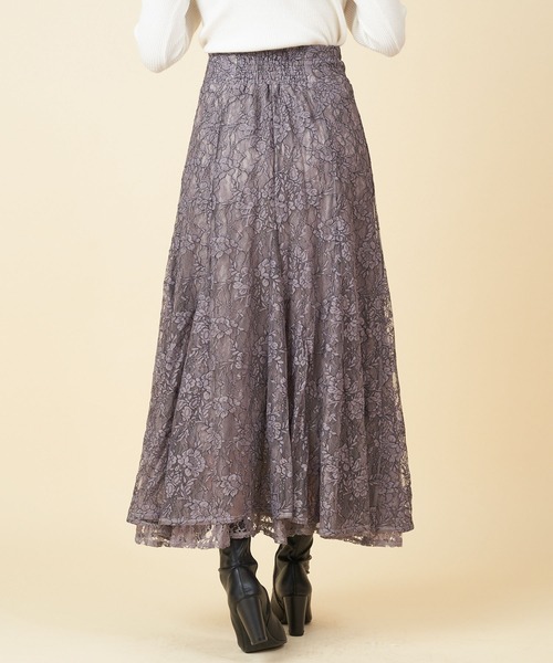 ROYAL PARTY（ロイヤルパーティー）の「ダブルレーススカート（スカート・レディース・ブルー/ブラウン/グレー・FREE）」の10枚目の写真