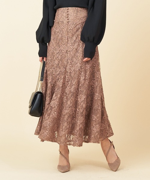 ROYAL PARTY（ロイヤルパーティー）の「ダブルレーススカート（スカート・レディース・ブルー/ブラウン/グレー・FREE）」の12枚目の写真