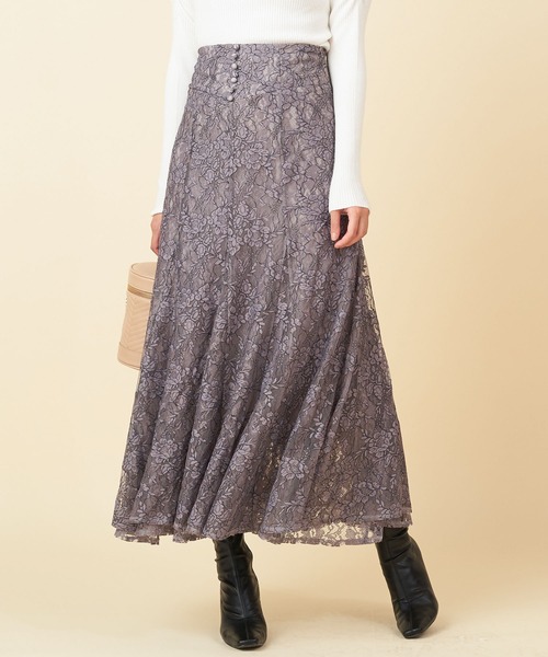 ROYAL PARTY（ロイヤルパーティー）の「ダブルレーススカート（スカート・レディース・ブルー/ブラウン/グレー・FREE）」の16枚目の写真