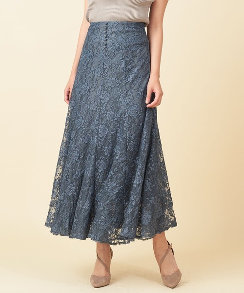 ROYAL PARTY（ロイヤルパーティー）の「ダブルレーススカート（スカート・レディース・ブルー/ブラウン/グレー・FREE）」の5枚目の写真